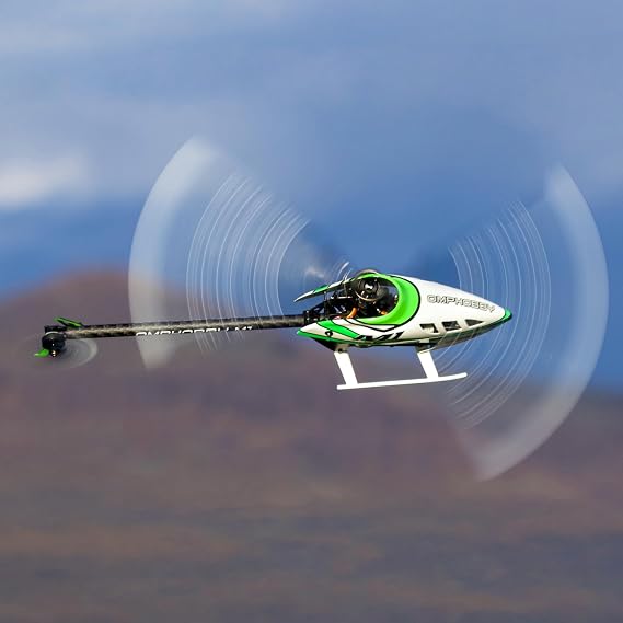 OMPHOBBY M1 V3 PRO BNF Green (No Controller) RC Helicopter and OSHM2345 SPEKTRUM Satellite Receiver Bundle