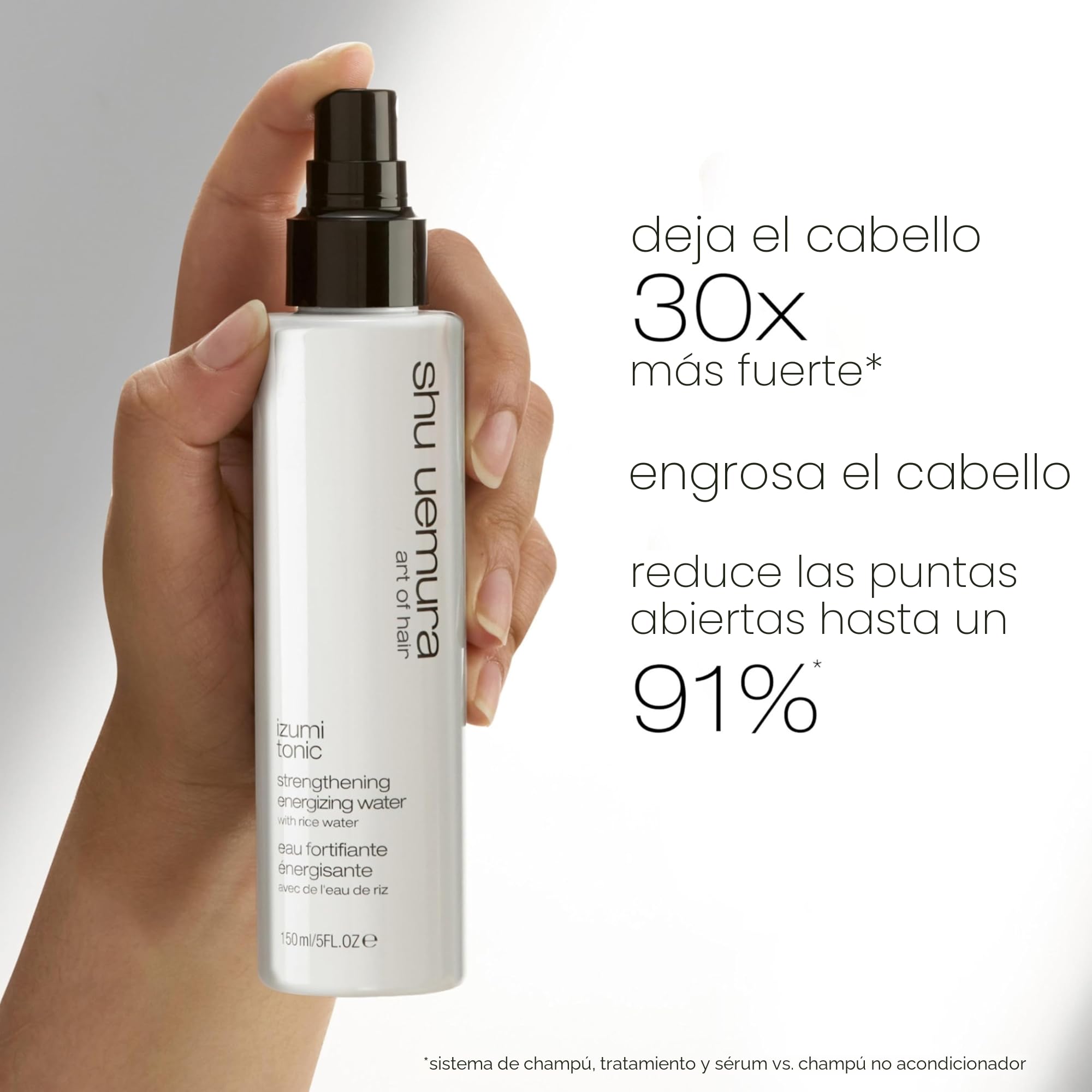Shu Uemura Tónico Fortalecedor para Pelo Sensible Izumi Tonic, Energizante, Pelo con Brillo, Fuerza y Volumen, con Agua de Arroz, Tónico Capilar Anticaída, 150 ml