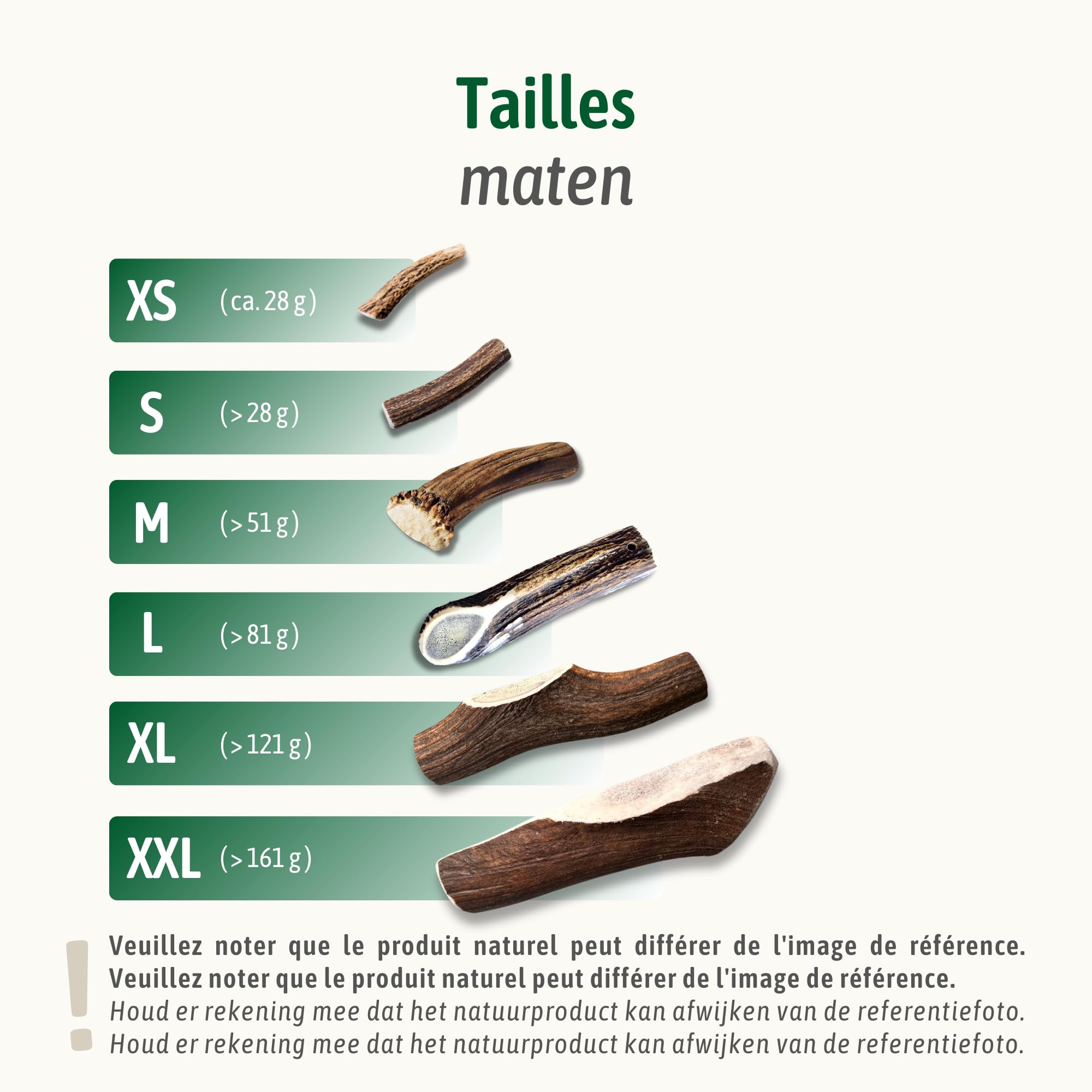 FOURLEGS® Natuurlijke kauwsnack voor honden van 100% hertengewei - met mineralen, kauwspeelgoed, tandverzorging, kauwstang, gewei, botten, hert, kauwartikel - maat M gehalveerd