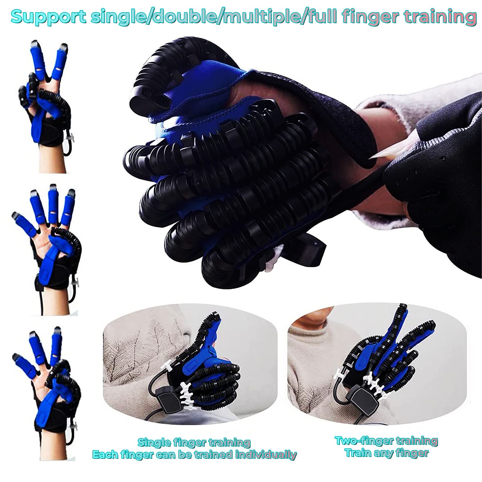 Guantes De Robot De Rehabilitación, Equipo De Tren De Rehabilitación De Funciones De Dedos Y Manos, para Pacientes con Artritis O Hemiplejía por Accidente Cerebrovascular(Size:código S)