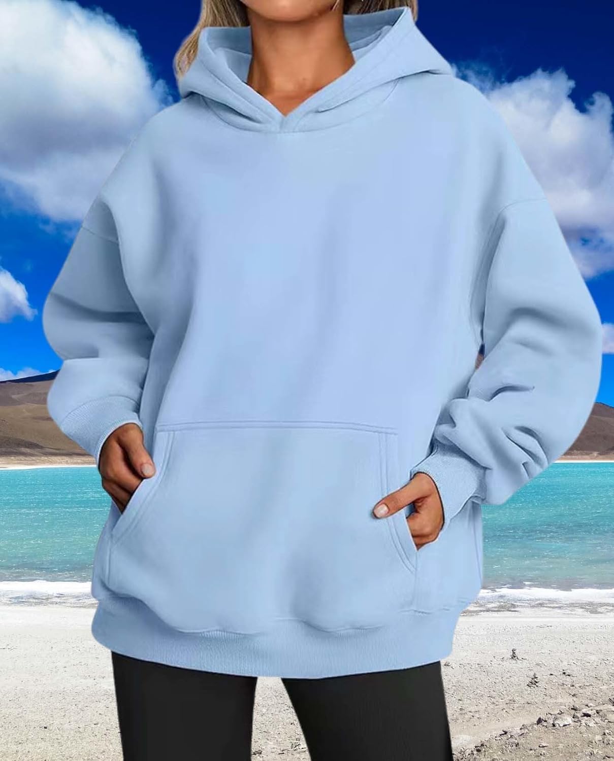 Womens Hooded Pullover Sweater Fashion Casual Loose Version With Pockets Spring And Autumn Hooded Sweater - Image 5