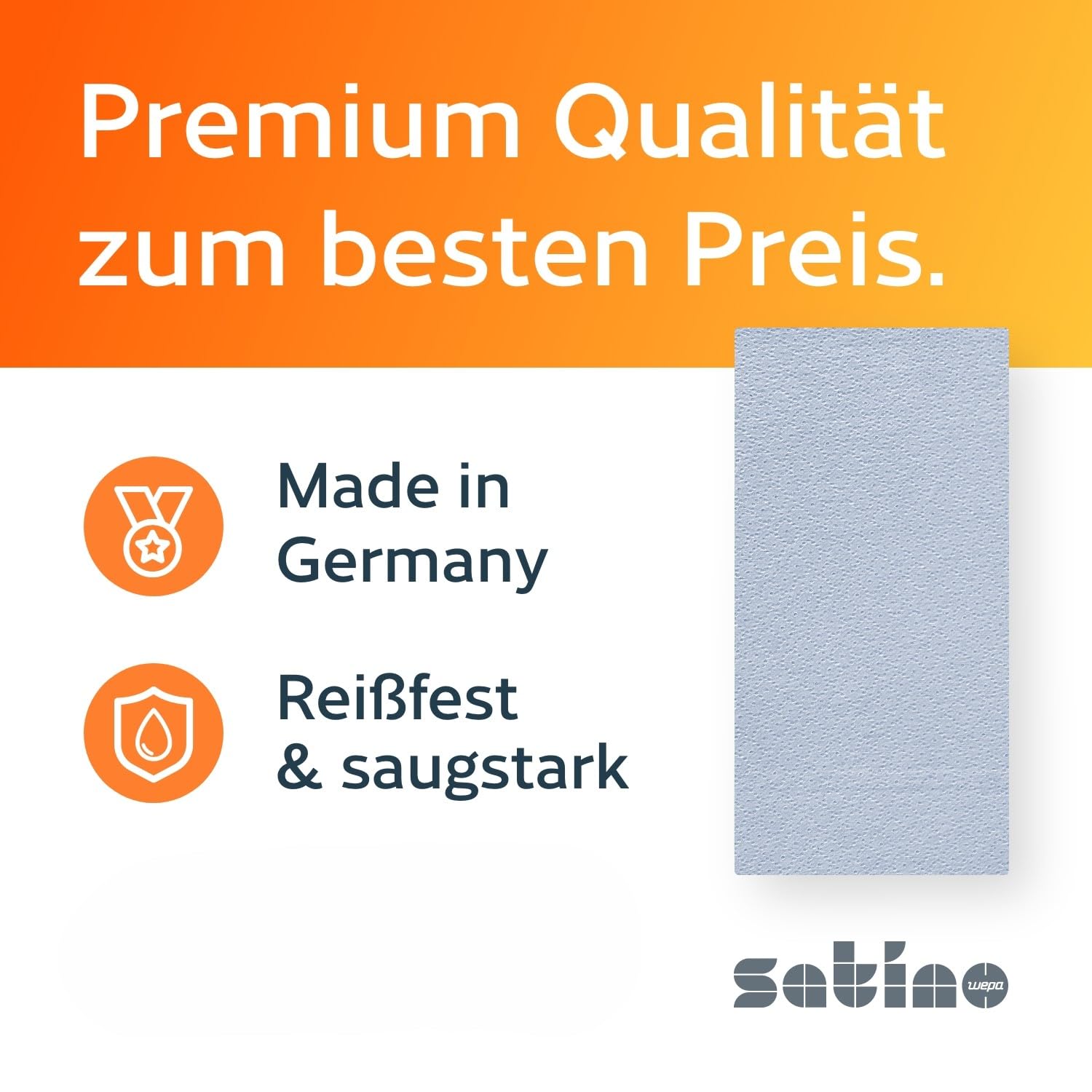 2 x Putzrolle blau – 2 x 1.000 Blatt – 2-lagig – 43% höhere Reißfestigkeit & 15% mehr Saugkraft als sein Vorgänger – Maße: 36,5 x 35 cm, Ø: 29 cm, Höhe: 36,5 cm - Made in Germany – blaue Putztücher