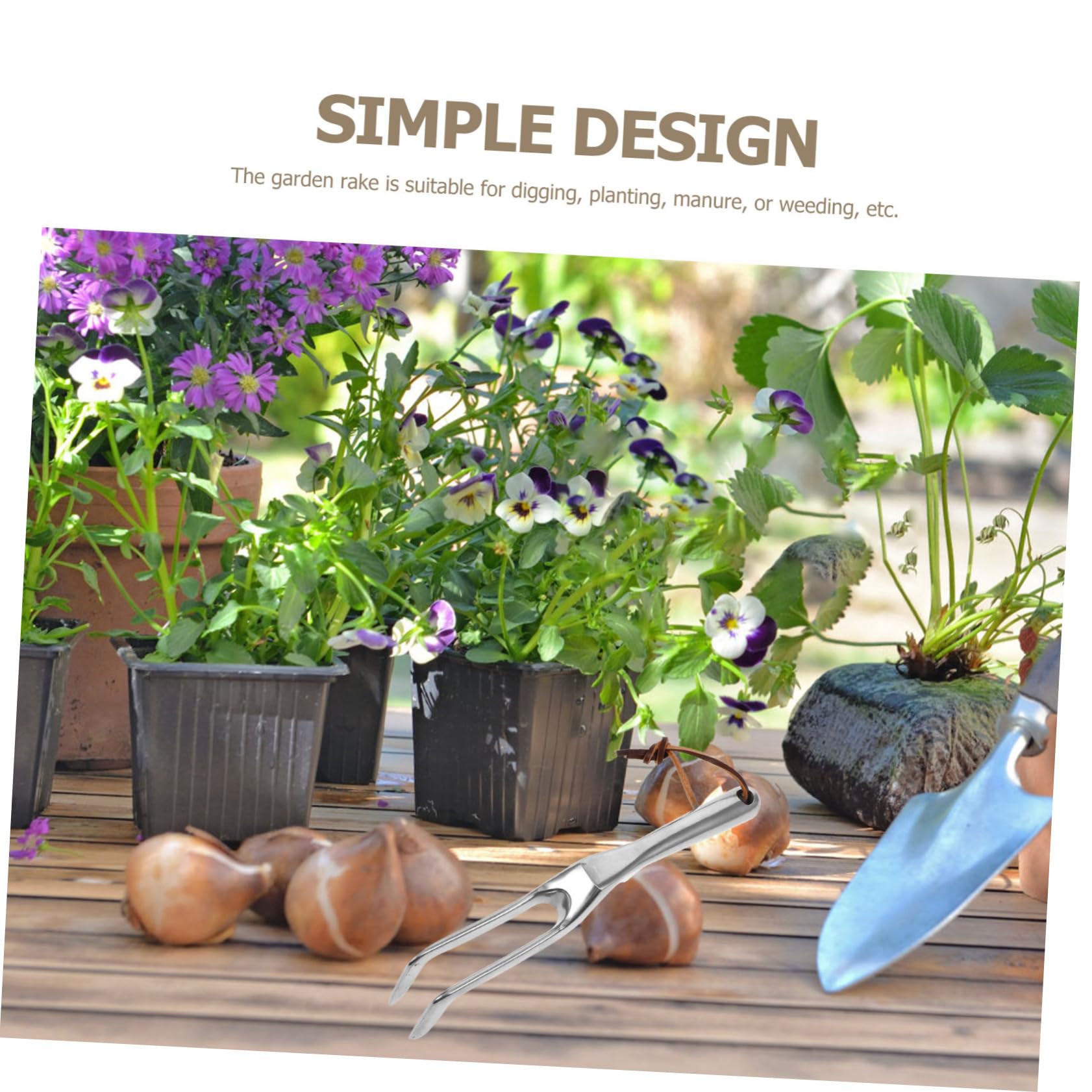 jojofuny 5stücke Gartenrechen Handwerkzeug Mit Ergonomischem Griff Kompakt Und Leicht Zum Jäten Und Lockern Von Erde Langlebig Und Stabil Für Garten Und Unterwegs