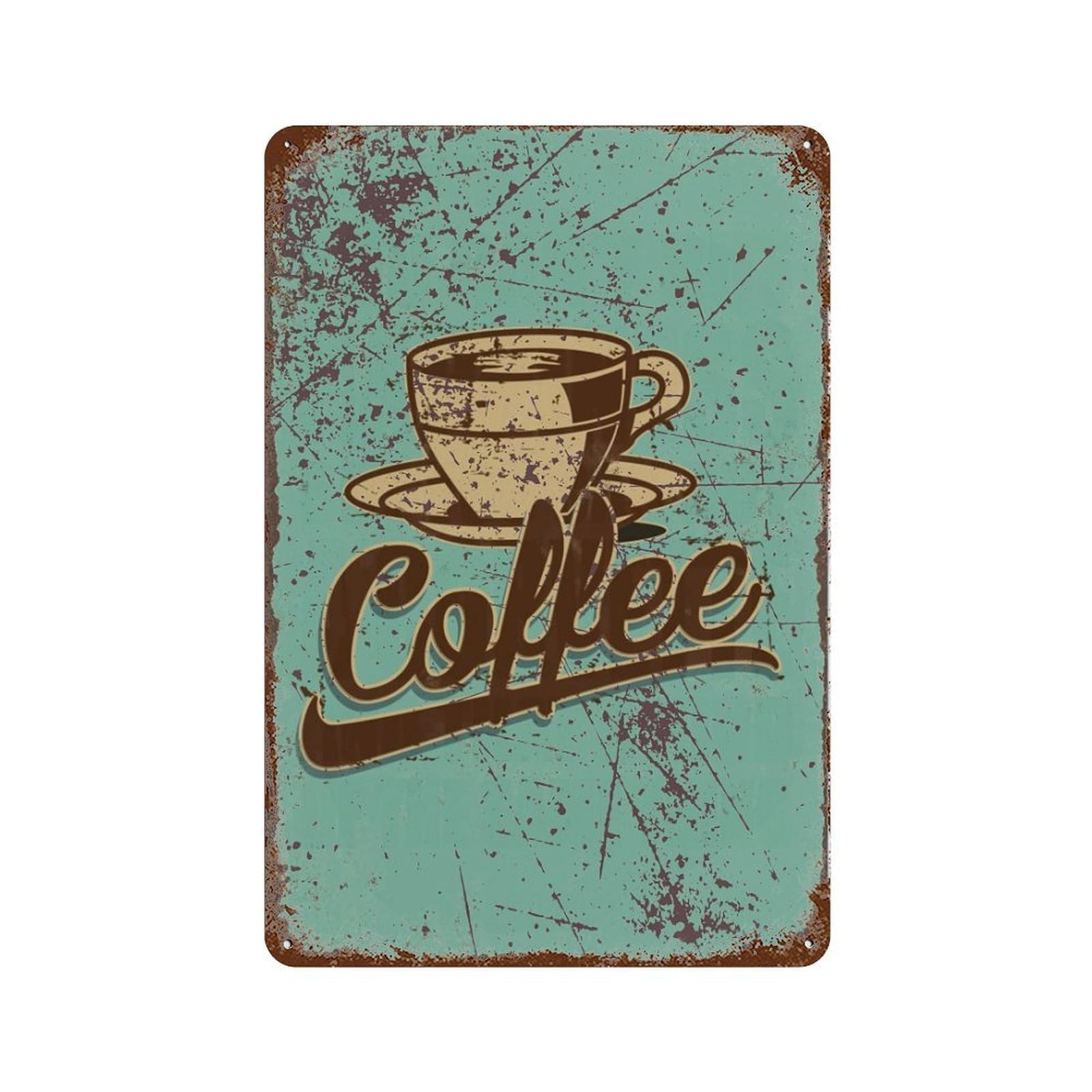 YHGERTKU Vintage Coffee Tin Sign Metal Bar Wall Art Retro Iron Vintage Metal Tin Sign Poster Modern Decor for Living Rooms Gift 30x20cm