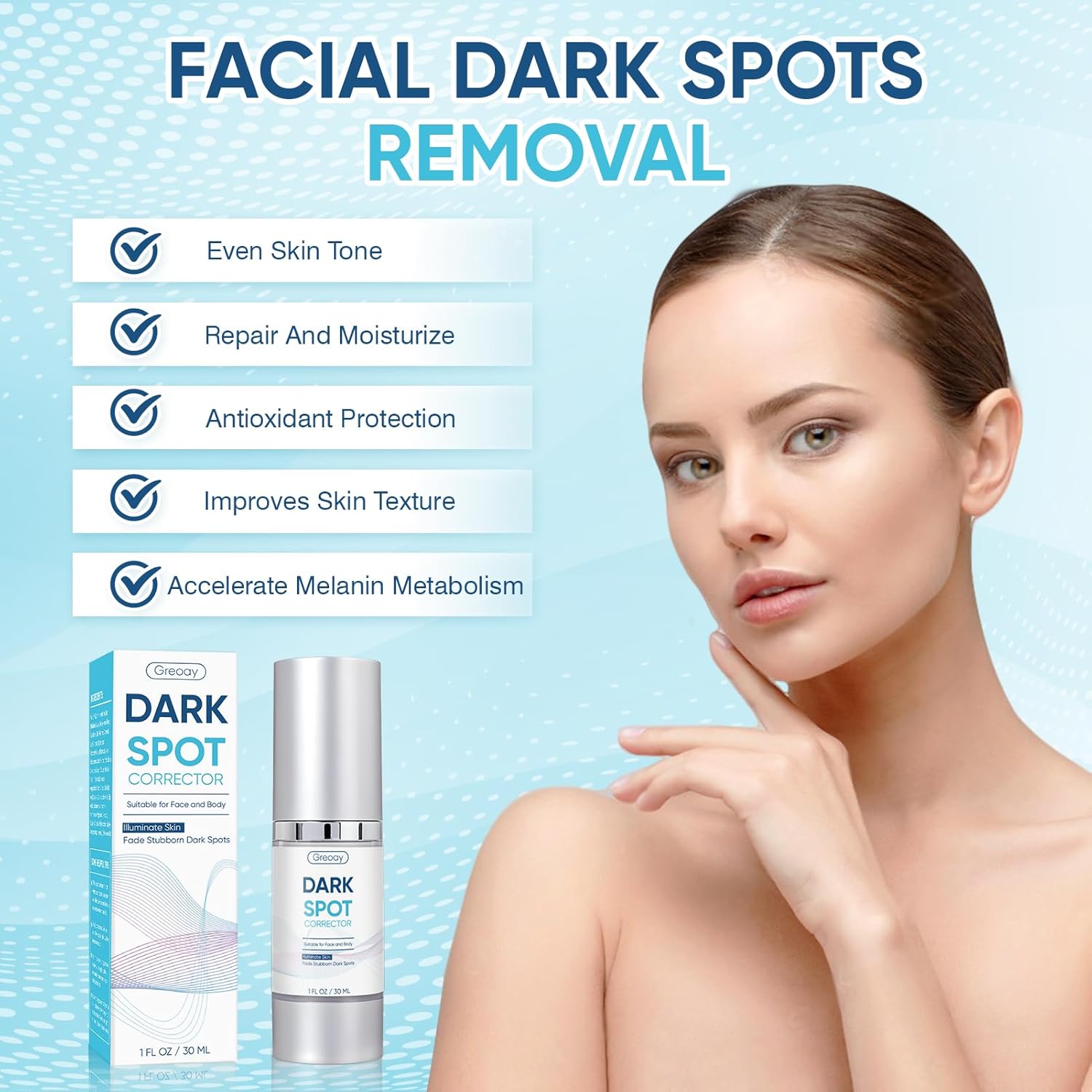 Dark Spot Remover for Face Body Serum Skin Brown Spot Remover Dark Spot Corrector Glow Serum Age Spot Remover Brighten Even Tone Improves Hyperpigmentation Gentle and Non-Irritating for Women and Men - Image 2