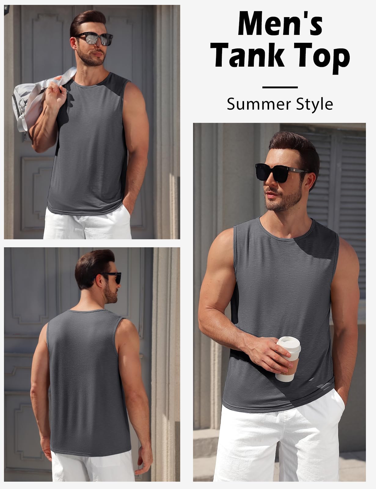 Lonya Camisetas Tirantes Hombre Tank Top Clásico sin Mangas Deportiva Fitness