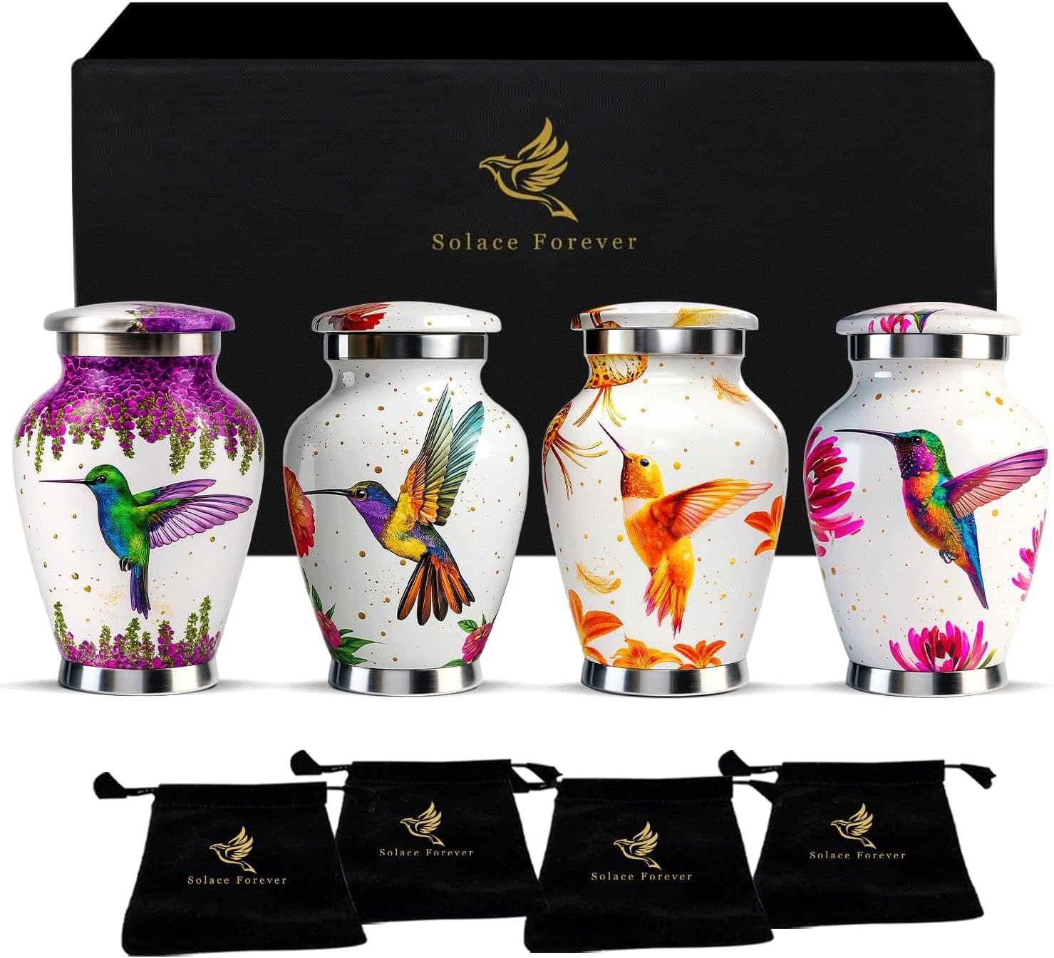 Small Urns for Human Ashes Keepsake - Mini Urn for Ashes Adult Male & Female - Keepsake Urns Set - Honor Your Loved One with Funeral Memorial Urn (Pearl White, Set of 4)