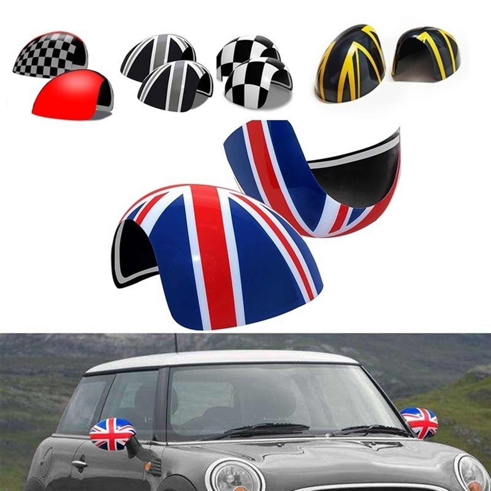 Coperture Specchietto Retrovisore Per Mini – 2 Pezzi, Sinistro E Destro, ABS Nero, Per Modelli R55-R61