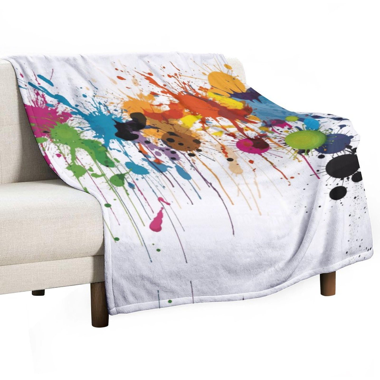 Couverture polaire canapé anti-frissons plaid toutes saisons design abstrait