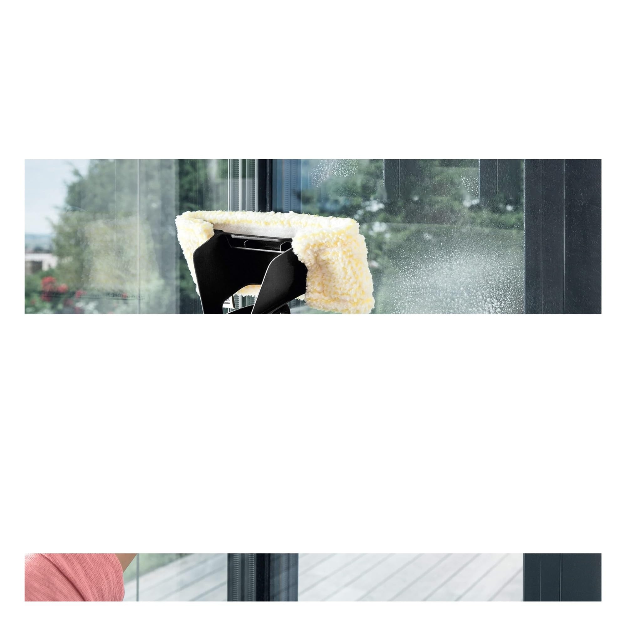 Aspiradora de ventanas, paño de fregona lavable, trapos de limpieza de vidrio, tira de goma, accesorios de repuesto, Compatible con Karcher, WV2 WV5(2pcs)