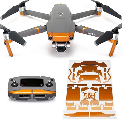 Wrapgrade Poly Skin compatible con DJI Mavic 2 Color de acento (mariposa cobre)