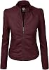 Lock and Love Women's Faux Leather Moto Biker Jacket Coat with Removable or Non-Removable Hood
