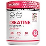 Old School Labs 5000mg Creatine Monohydrate Powder, Optimized Creatine for Women +2000mg Collagen +1g BCAA 2:1:1 Supports Lean Muscles & Recovery, Energy & Stamina - Made in USA, 30 Servings