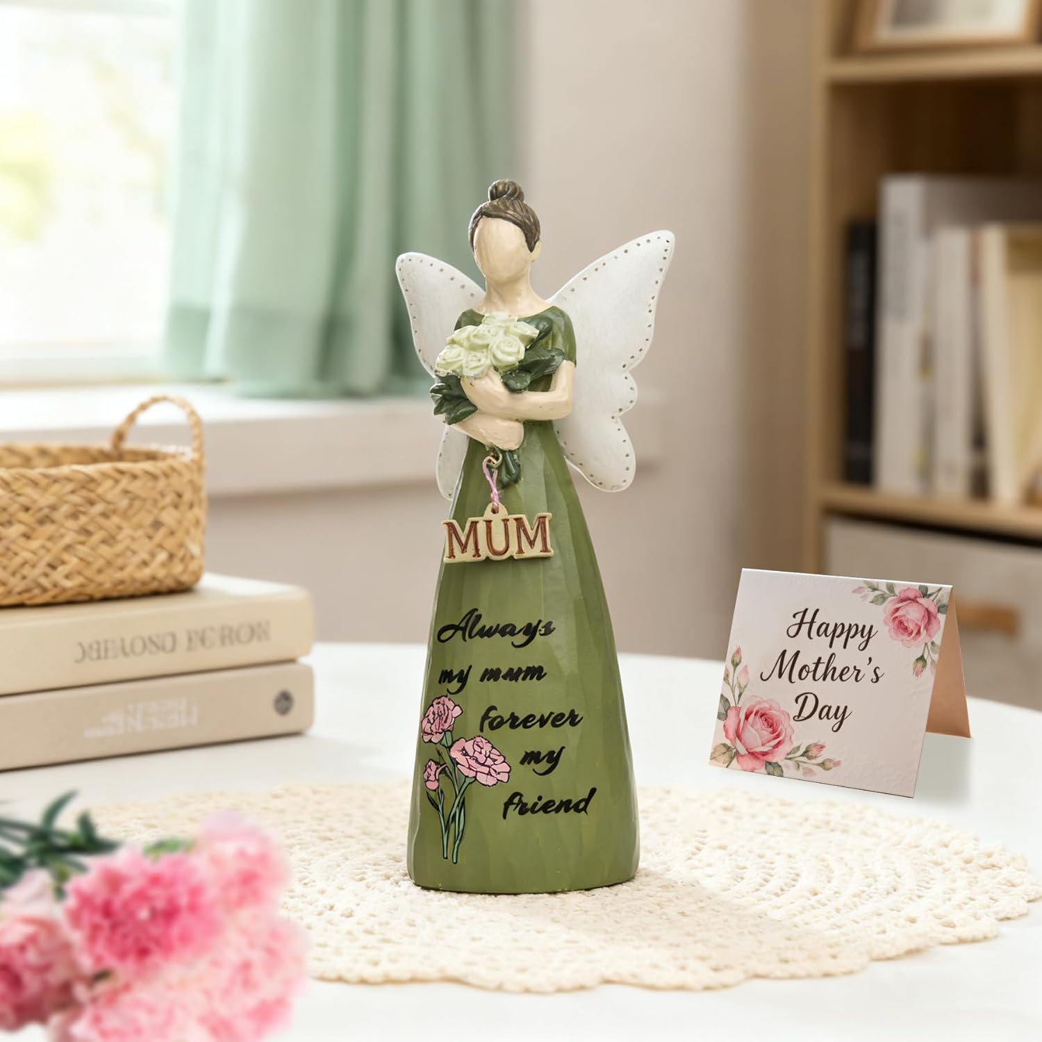 Mom Birthday Gifts,Mom Friend Birthday Gifts for Women,Mothers Figurine Gifts,Angel Figurine for Mother’s Day,Sculpted Hand-Painted Figurine - Image 6