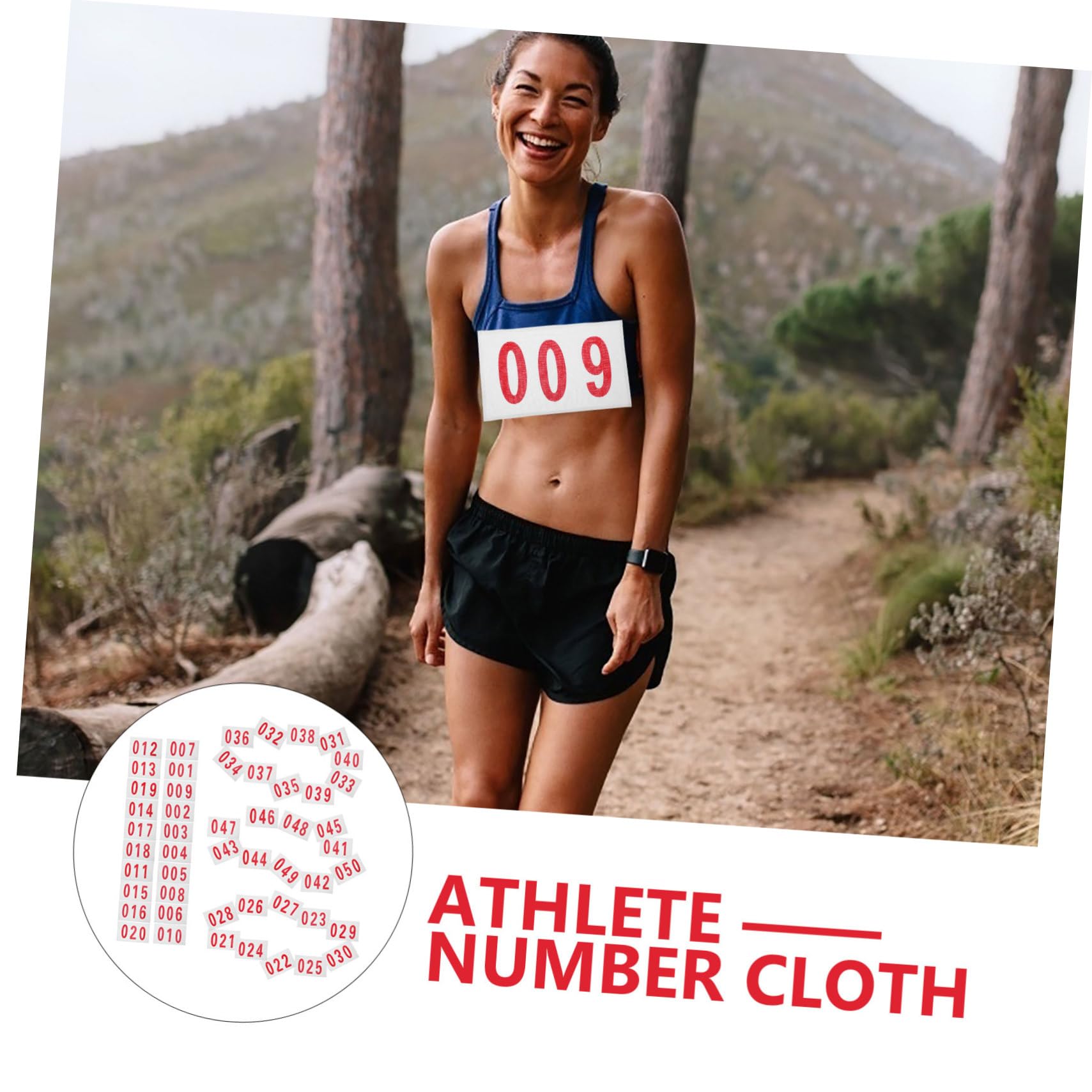 TOYANDONA Numéro De Tissu Sport Afficher Numéroté Courir Dossards Tissu pour Numéro De Course Clips À Bretelles pour Coureurs Races avec Bavoir Coton