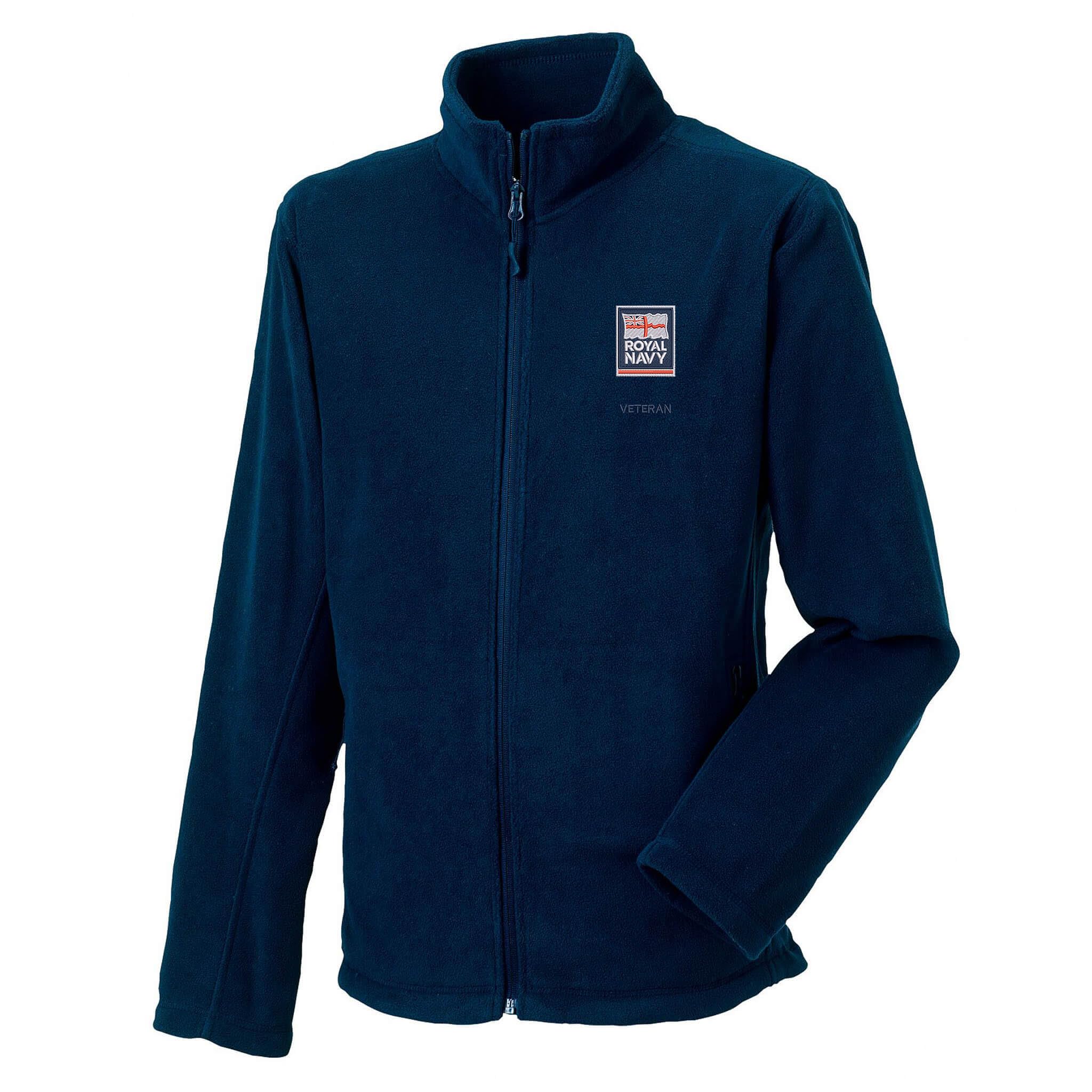 The Military Store Men's Navy Royal Veteran Embroidered Fleece, Medium
