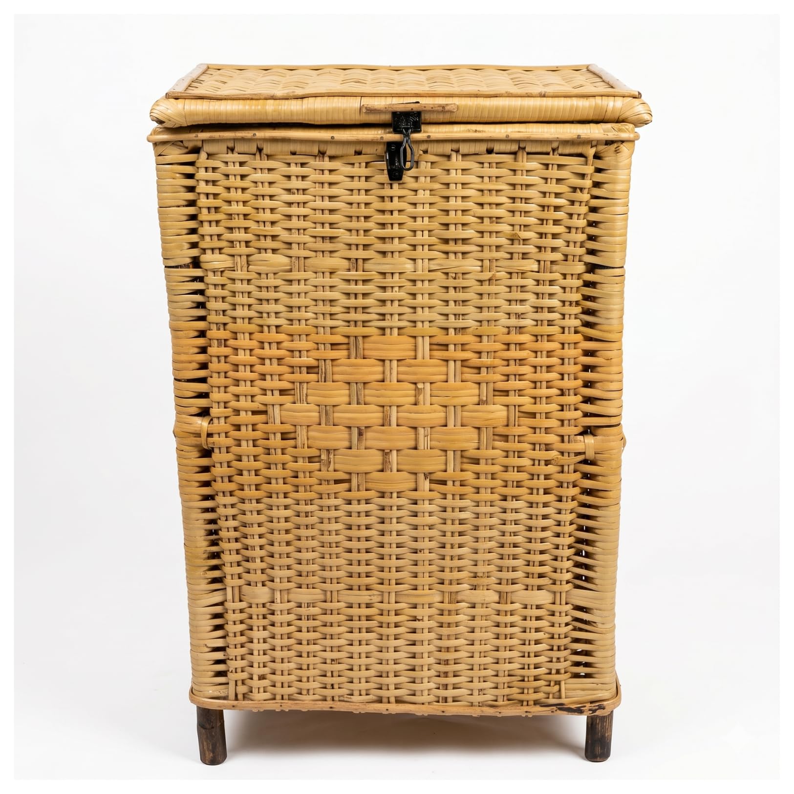 Handmade Natural Cane & Rattan Laundry Basket with Lid – Large Wicker Storage Hamper for Clothes, Toys, Bathroom & Home Decor | Eco-Friendly Woven Organizer with Latch Lock | 65 x 40 x 43 cm-image-46
