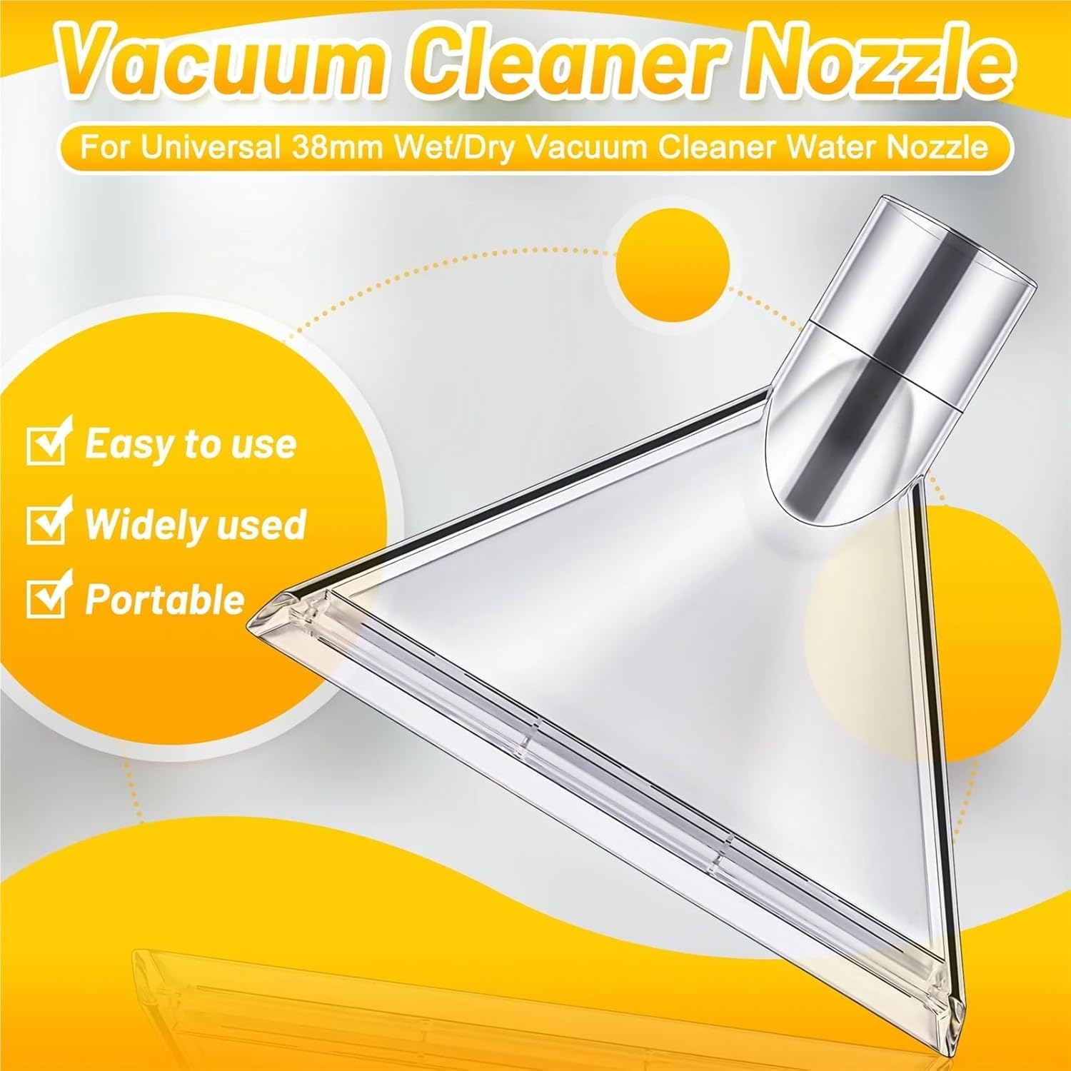 Compatible for Universal 38mm Wet Dry Vacuum Cleaner Replacement, Carpet Seat Washing Brush Nozzle Tool