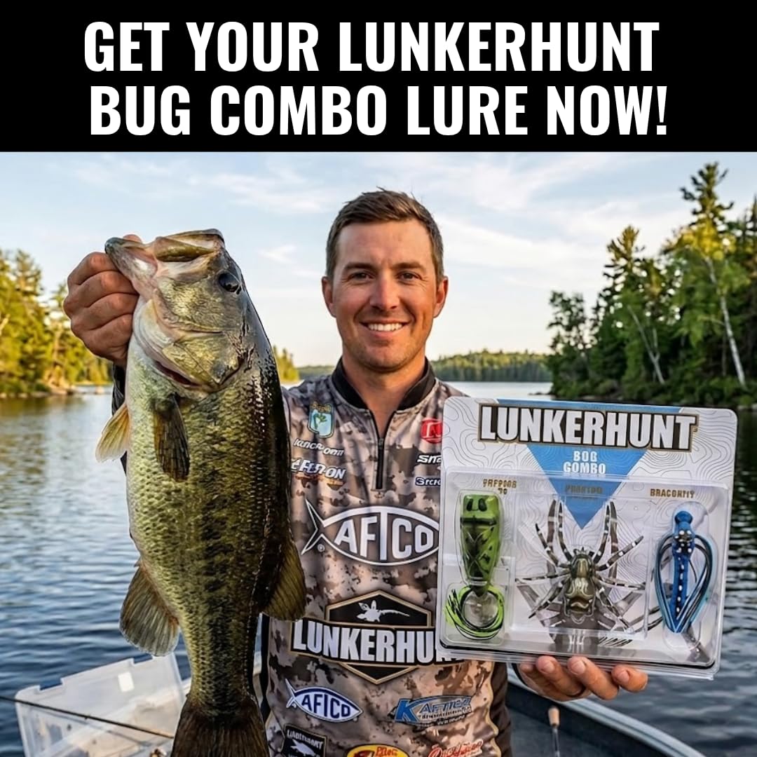 LUNKERHUNT Señuelos de pesca de agua superior | Cebos para pesca de lubina | Cebo de pesca realista con faldas resistentes | Señuelos de pesca de lubina sin malas hierbas para agua dulce y agua salada