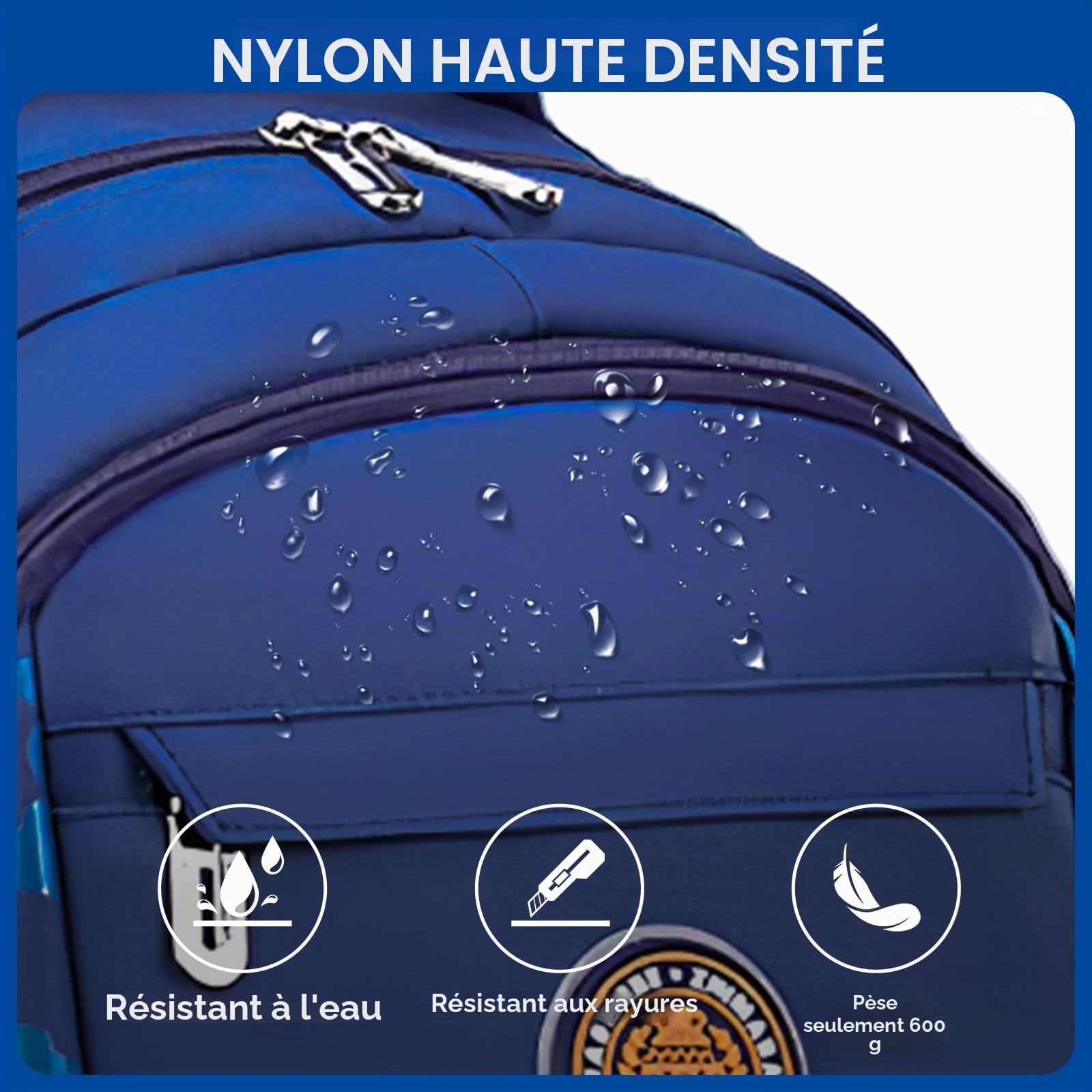 Amythe Cartable Garcon Primaire Renforcé, Sac d Ecole Garçon Ergonomique CP CE1 CE2 CM1 CM2, Sac à Dos Enfant à la Mode pour l'école Primaire, Bleu Marine
