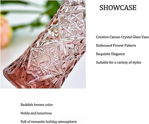 Miniatura 9 de Florero de cristal transparente, diseño grueso para decoración del hogar, centros de mesa, boda, regalo de madres, 7.6 pulgadas de alto