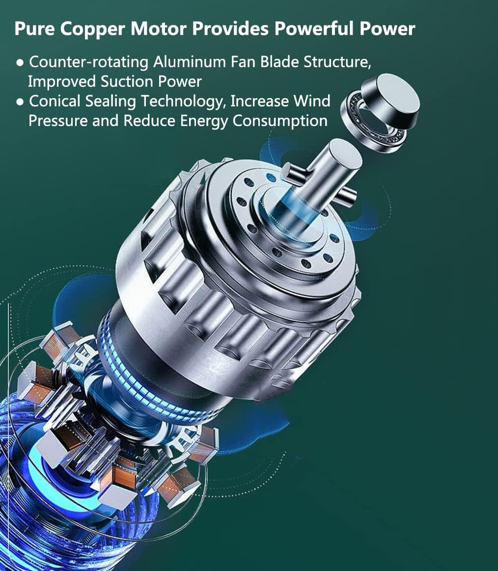 Handheld Car Vacuum and Blower Cordless, 9000Pa Strong Suction Car Vacuum Cleaner and Blower Dust Buster, Portable Rechargeable Car Vacuum Cordless Air Blower for Car, Computer, Pet Hair