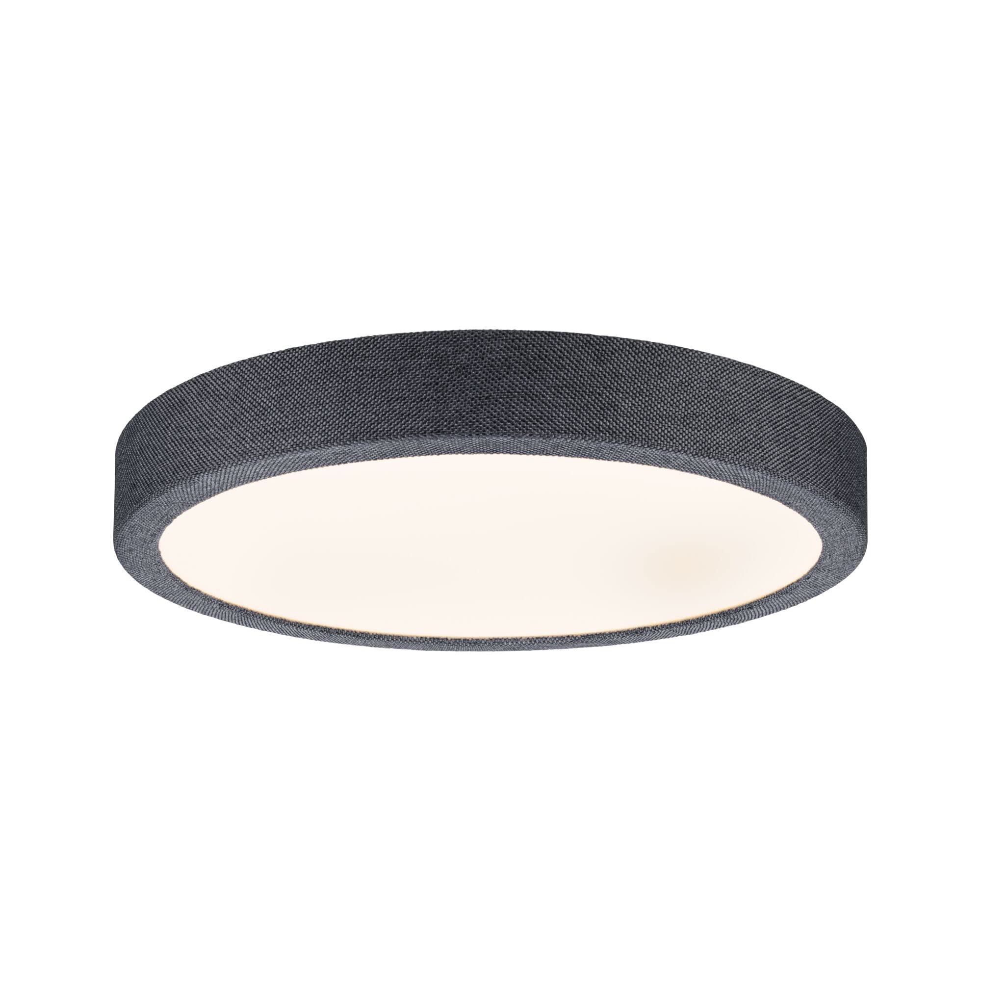 Paulmann 71053 LED Panel Cosara rund 15W IP44 1300lm 300mm Deckenleuchte in Dunkelgrau Kunststoff/Stoff 3000K - Warmweiß Badleuchte