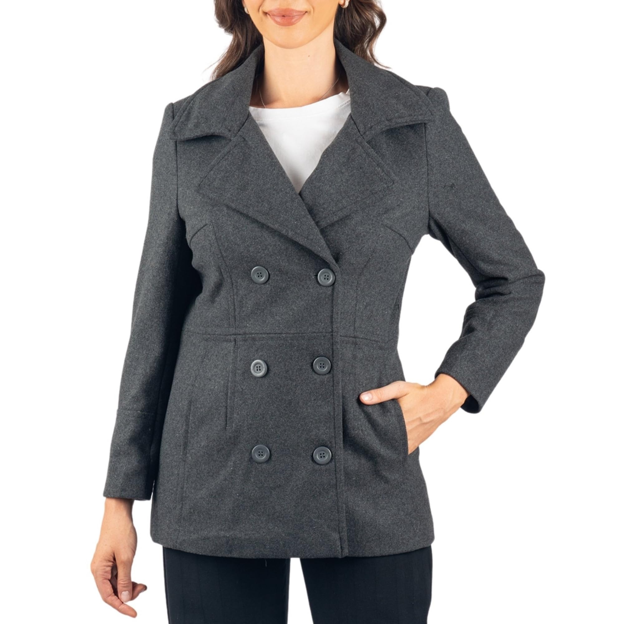 Amazon.com: Alpine Swiss Emma Women's Wool Peacoat – Double