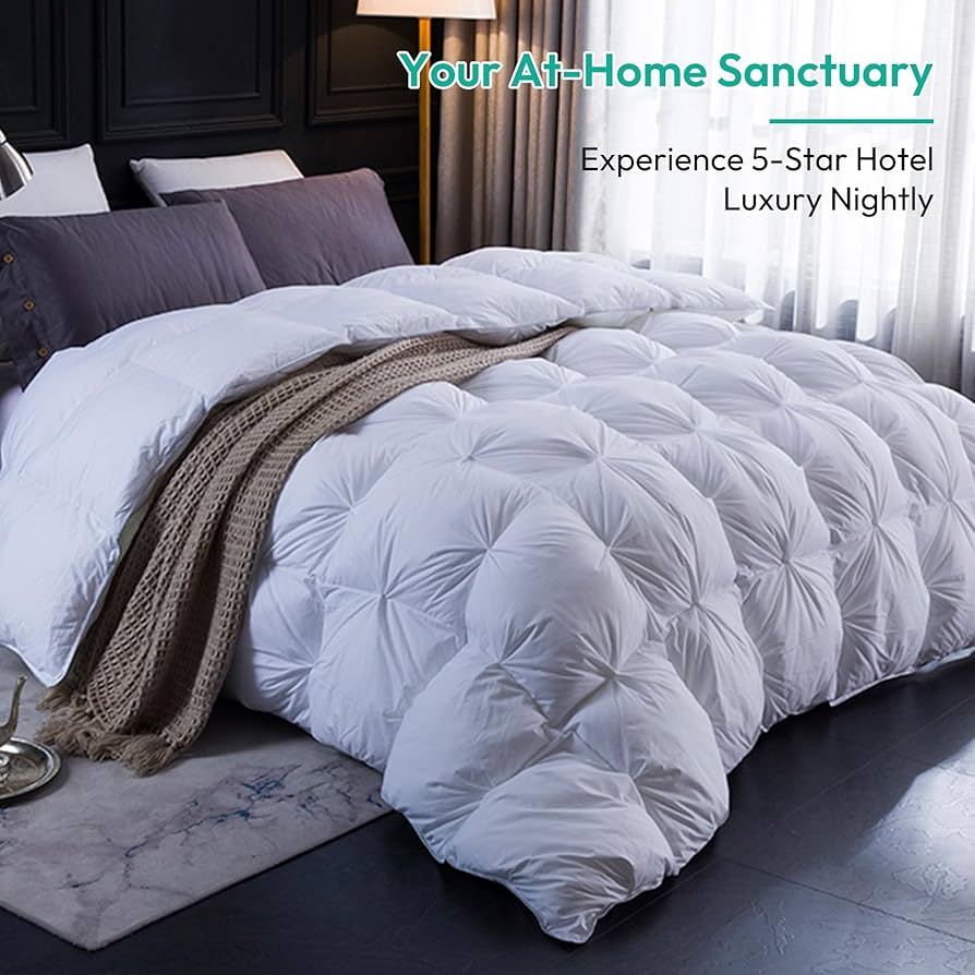 Amazon｜スリーガチョウピンチプリーツ水鳥フェザーダウン掛け布団