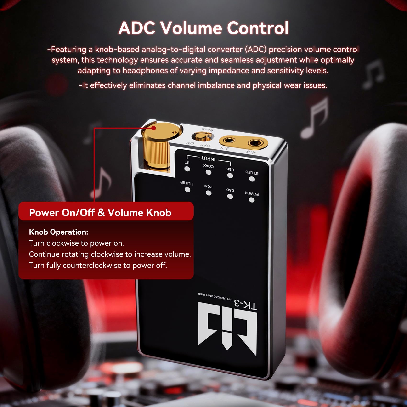 TRI TK3 Amplificatore per cuffie DAC portatile Dual ES9039Q2M, uscite 3,5/4,4 mm, 768 kHz/32 bit, DSD512, batteria da 5000 mAh per audio Hi-Fi, ingresso multiplo USB/Bluetooth/coassiale