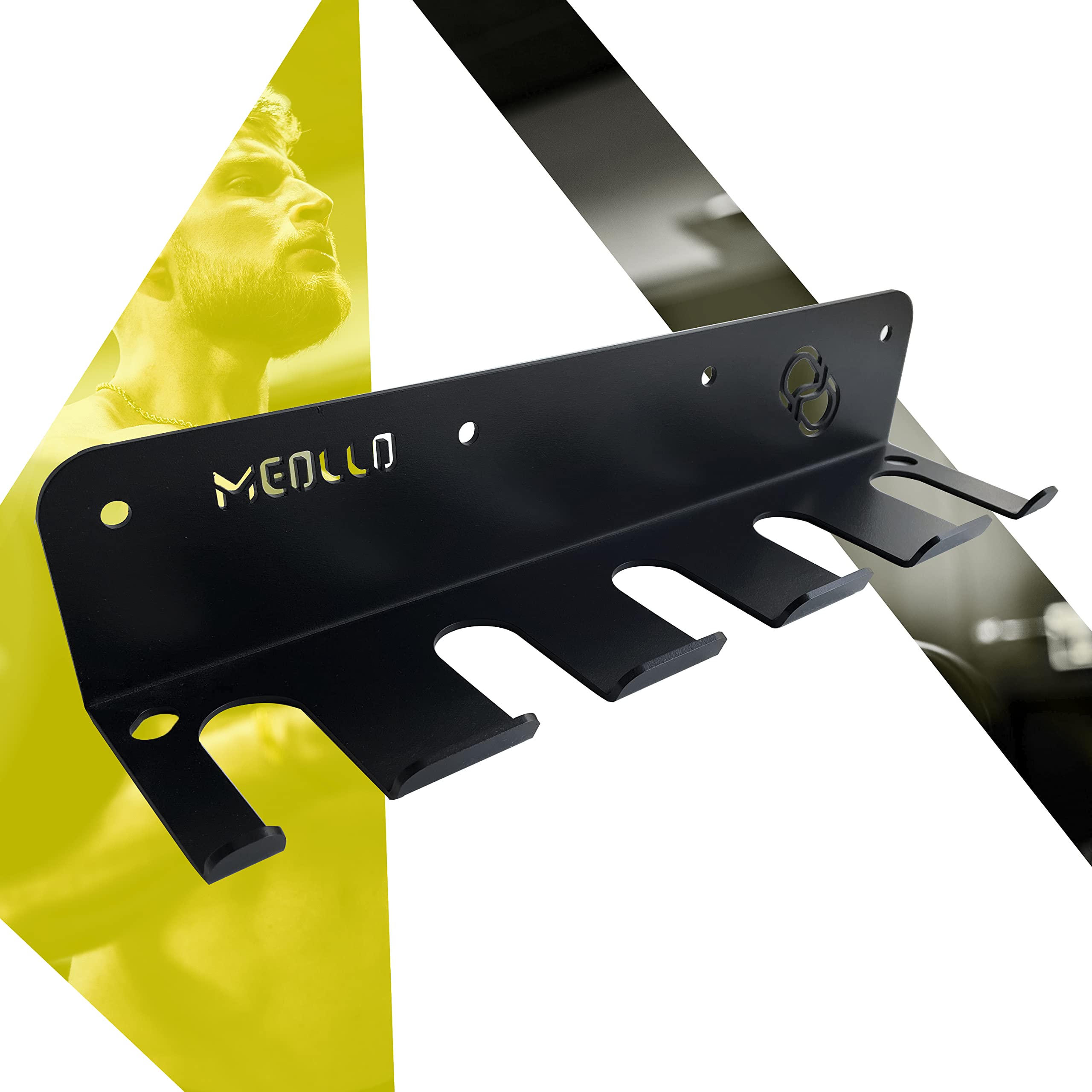 Supporto da parete per barra pesi in acciaio al 100% carbonio con 5 barre per il muscle building - MEOLLO