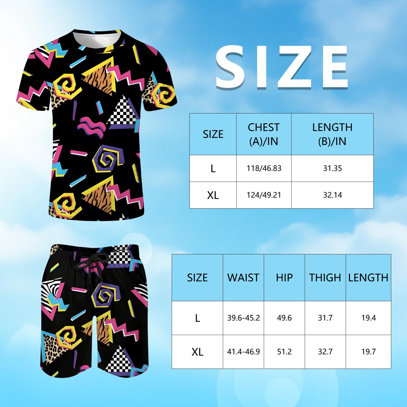 shengo 80s 90s Hip Hop Costume for Men 80s 90s Shell Suit Costume Hip-hop T-shirts and Shorts Baseball cap Gold Chain Rapper Accessories - Image 2