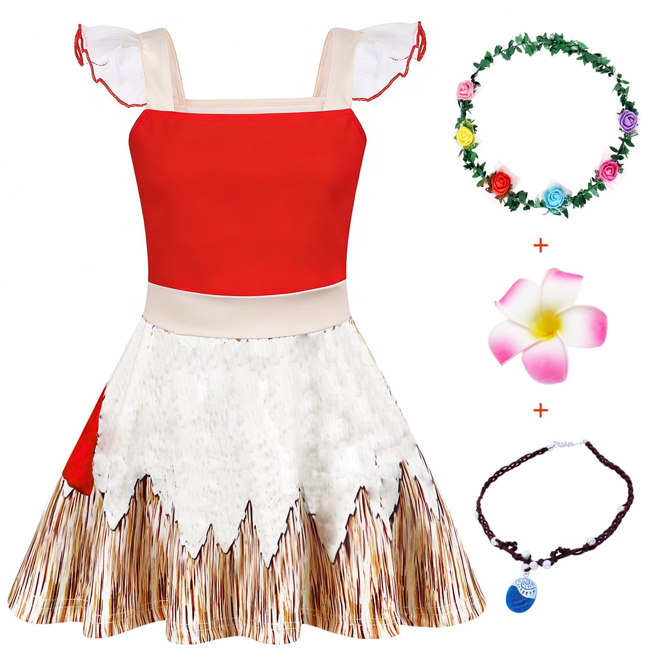 AmzBarley Girls Halloween Party Outfits Princess Dress up Lace Sleeveless Christmas Costume Cosplay Clothes with Accessories