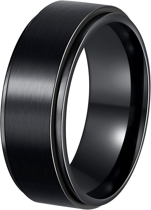 titanium hypoallergenic fidget spinner ring for anxiety and focus 