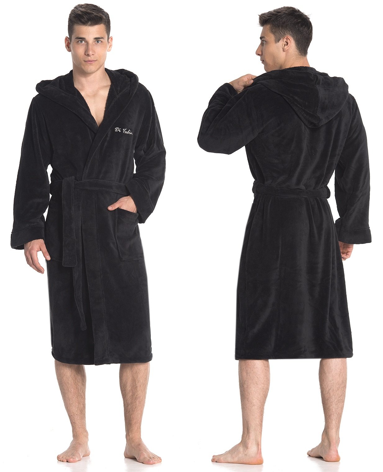 Di Vadini Florenz Peignoir à capuche pour homme et femme Unisexe I Vêtement de nuit en microfibre élégante Certifié Öko-Tex Standard 100 I Kimono avec couleurs et tailles XXS - 5XL
