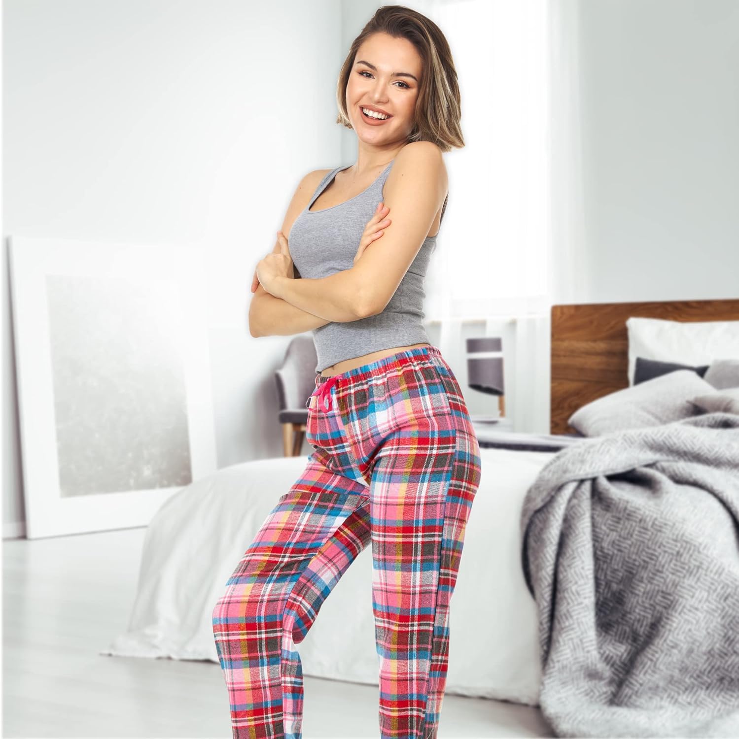 DARESAY 3 Pack: Womens Flannel Pajama Pants - Women's Pajama Bottoms, Soft Comfy PJ Pants Women - Image 4