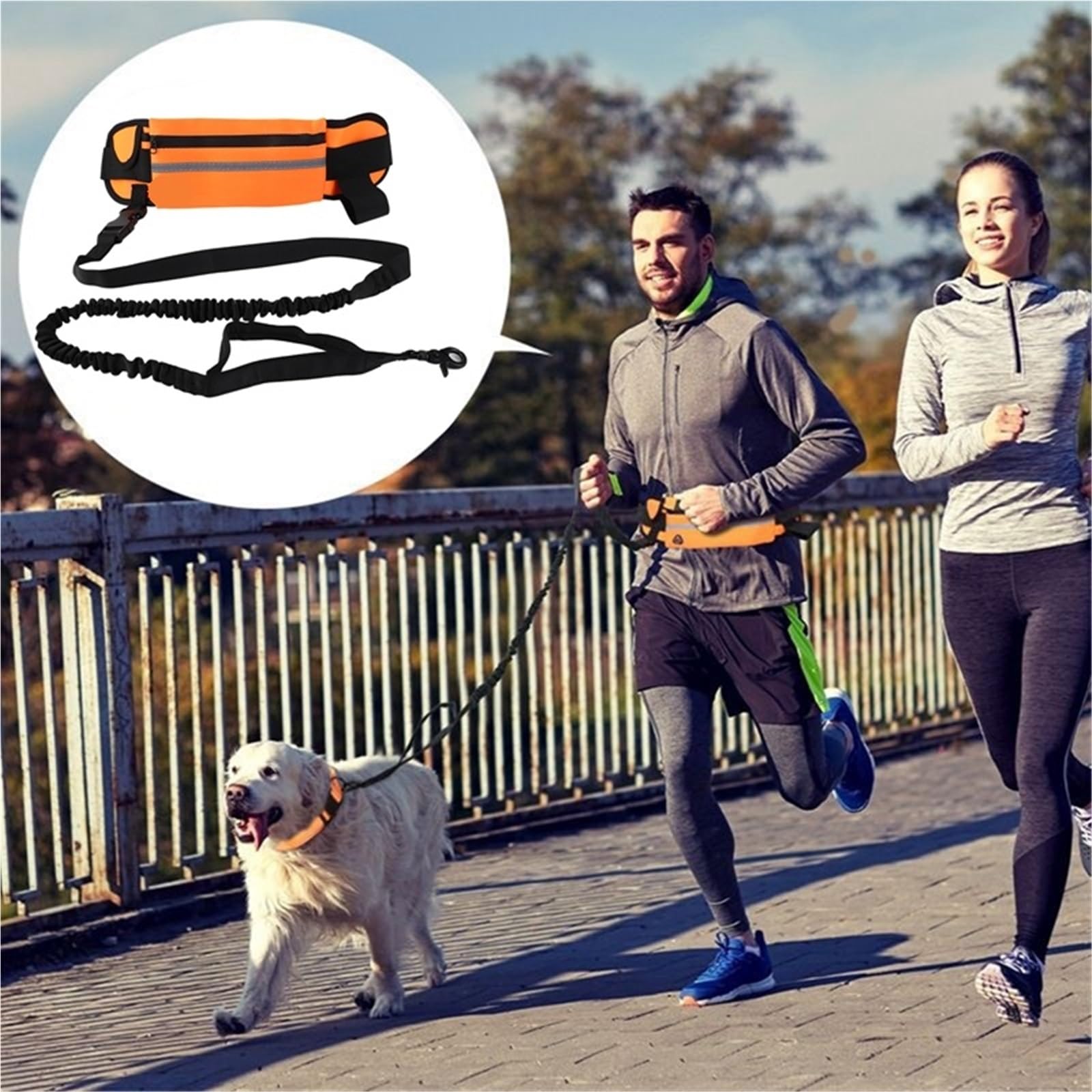 Correa Perro para Correr Cinturón for Correr for Perros con Manos Libres y Cremallera, riñonera Multifuncional, Cuerda for pasear Perros