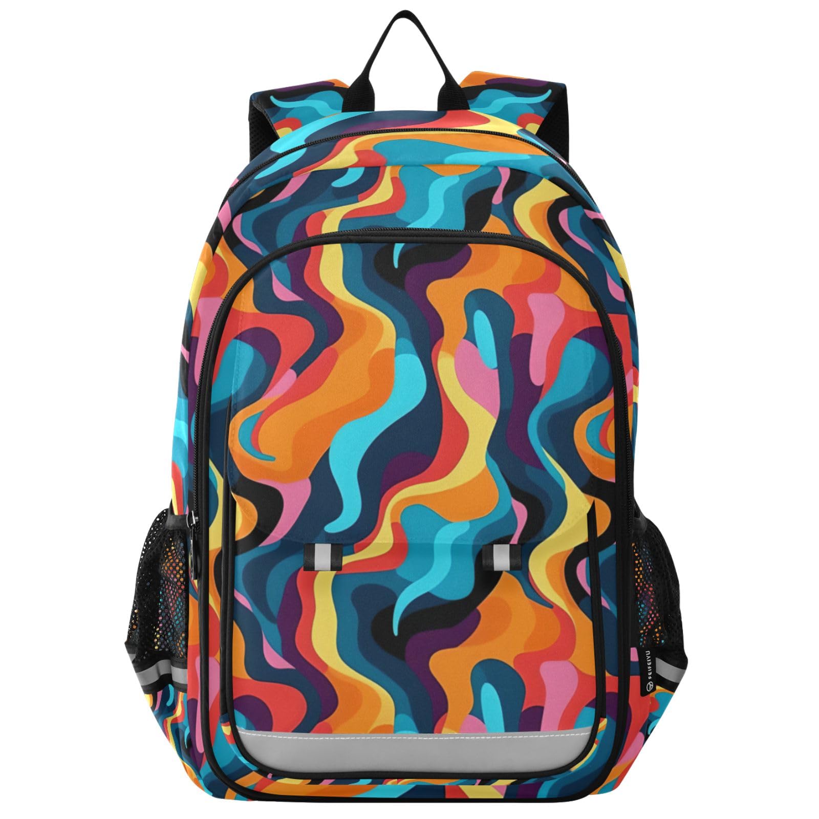 Abstract Patterns Laptop Backpack for Boys Girls Bookbag Travel Bag Casual Daypack School Backpack for Students