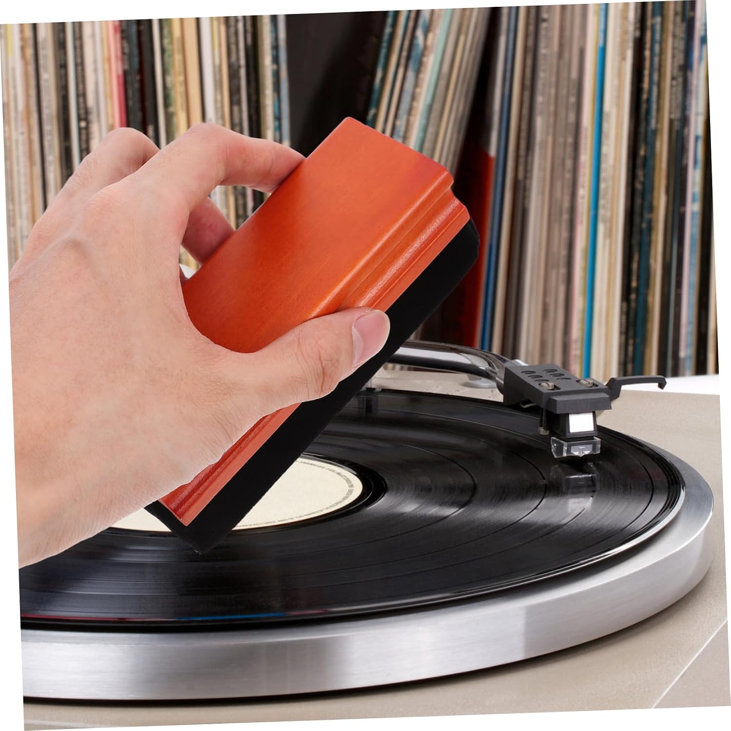 NOLITOY Record Player Brush Set Vinyl Record Cleaning Kit Brush Sponge Lint Roller for Cd Turntable and Portable Storage
