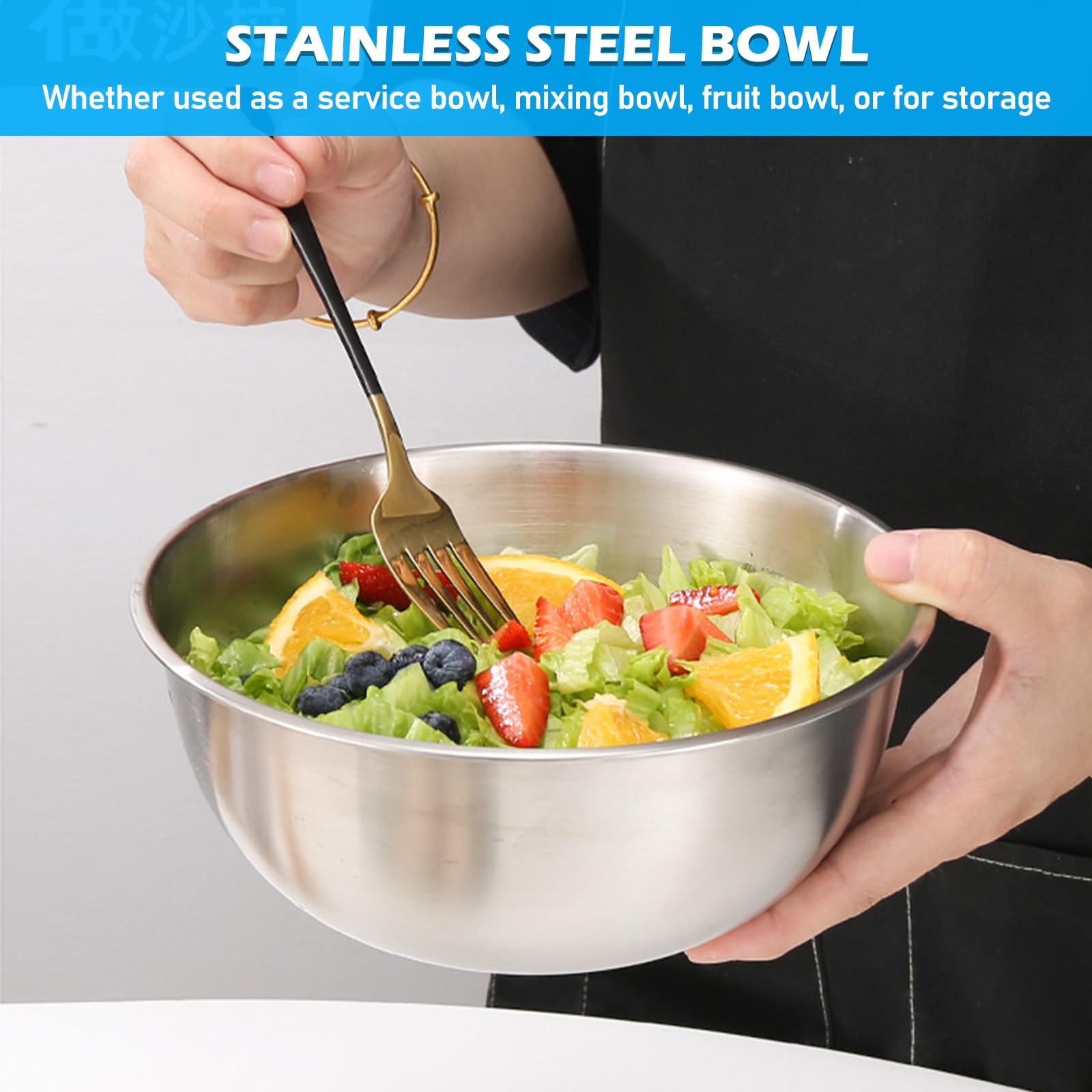 Set De 4 Saladiers Inox 1200ml - Cul De Poule Professionnel Pour Cuisine