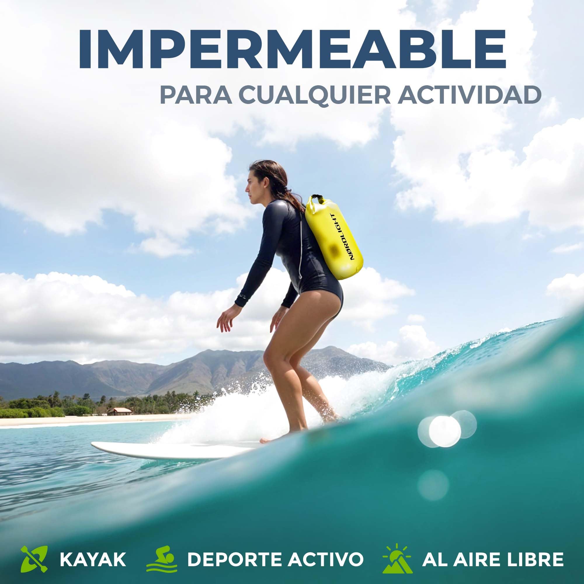 Nordlight Mochila Impermeable Roll Top 25L - Hybrid 25" | Bolsa Seca Con Compartimento Para Portátil De 15 Pulgadas, Bolsillos Exteriores E Interiores, Sistema De Transporte Acolchado — view 8