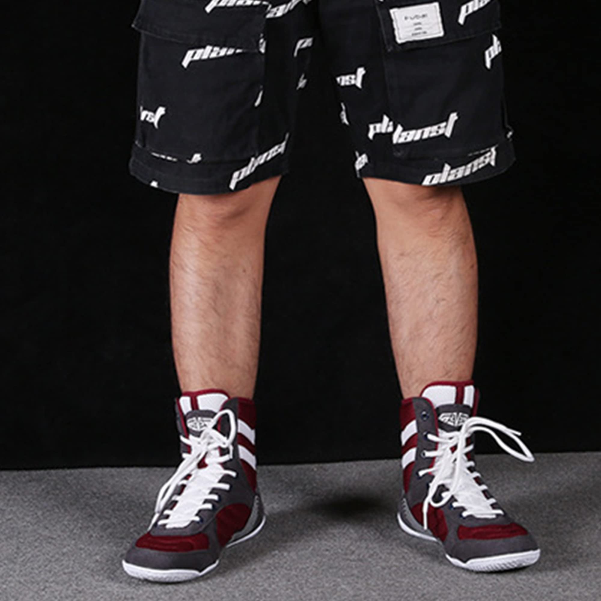 Zapatos De Boxeo para Hombre Botas Altas De Entrenamiento De Lucha para Interiores Transpirable Ligero Antideslizante Unisex