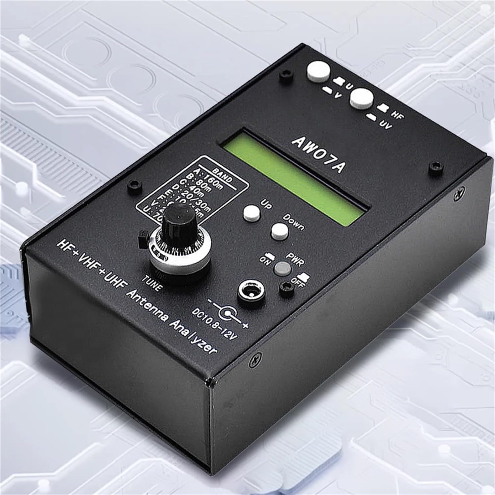 Analizator sieci, AW07A HF/VHF/UHF 160M 1,5-470MHz Impedancja Analizator SWR Anteny Analizatory Widma HF + UV z SWR od 1,0 do 9,99