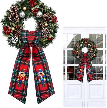 Christmas Wreath Sash, Black Nutcracker Door Decorations