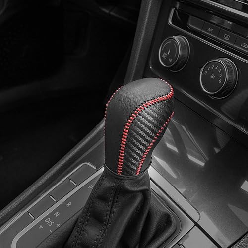 Miniatura 3 de JIECHEN Funda de cuero para palanca de cambios de automóvil para Golf Jetta Passat Tiguan Atlas Beetle GLI Eos CC Golf TDI E-Golf Sportwagen Jetta