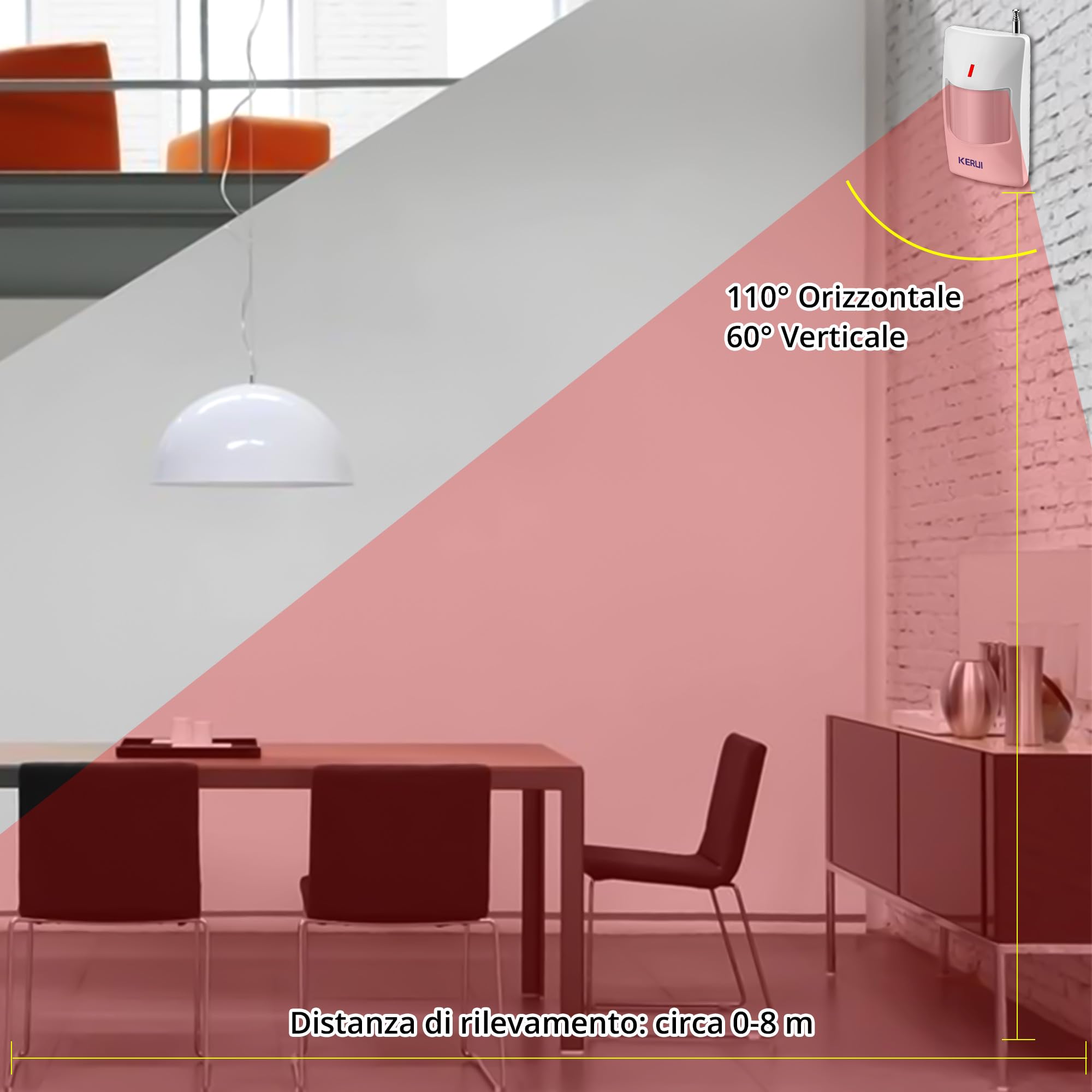 TOWODE Sistema di Allarme Domestico Wireless Kit Antifurto Sistema di Allarme di Sicurezza con Sirena 115dB, Sensore di Allarme Porta, Sensore di Movimento e Telecomando
