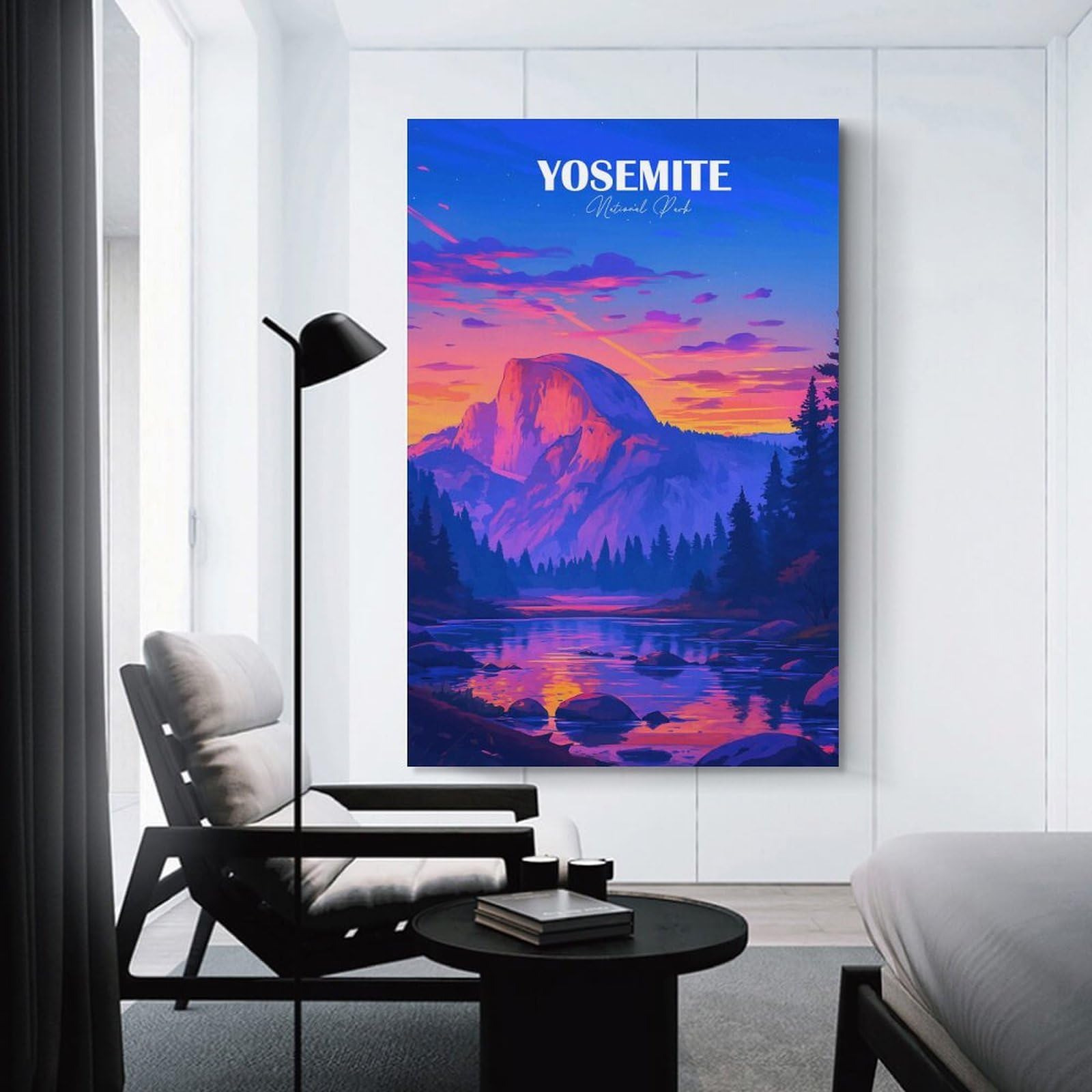 Junmoney Yosemite National Park Landscape Art(2) Home Decor Wall Art 08x12inch(20x30cm), for Living Room, Lounge Or Sitting Room, A Home Accent with Warm Character