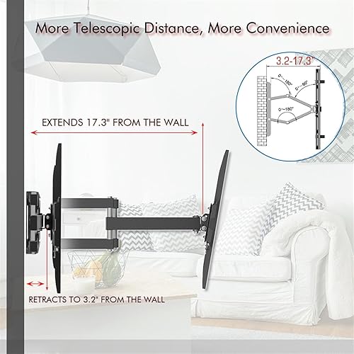 Miniatura 4 de Soporte de TV para la mayoría de televisores de 32 a 70 pulgadas, soporte de pared universal para TV de perfil bajo, soporte de TV plano de perfil