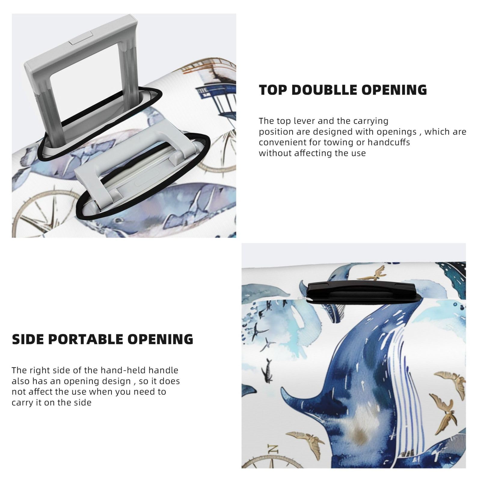 Fundas para Maletas, Funda Protectora for Maletas con diseño de Faro de Ballena de 18 a 32 Pulgadas(M)