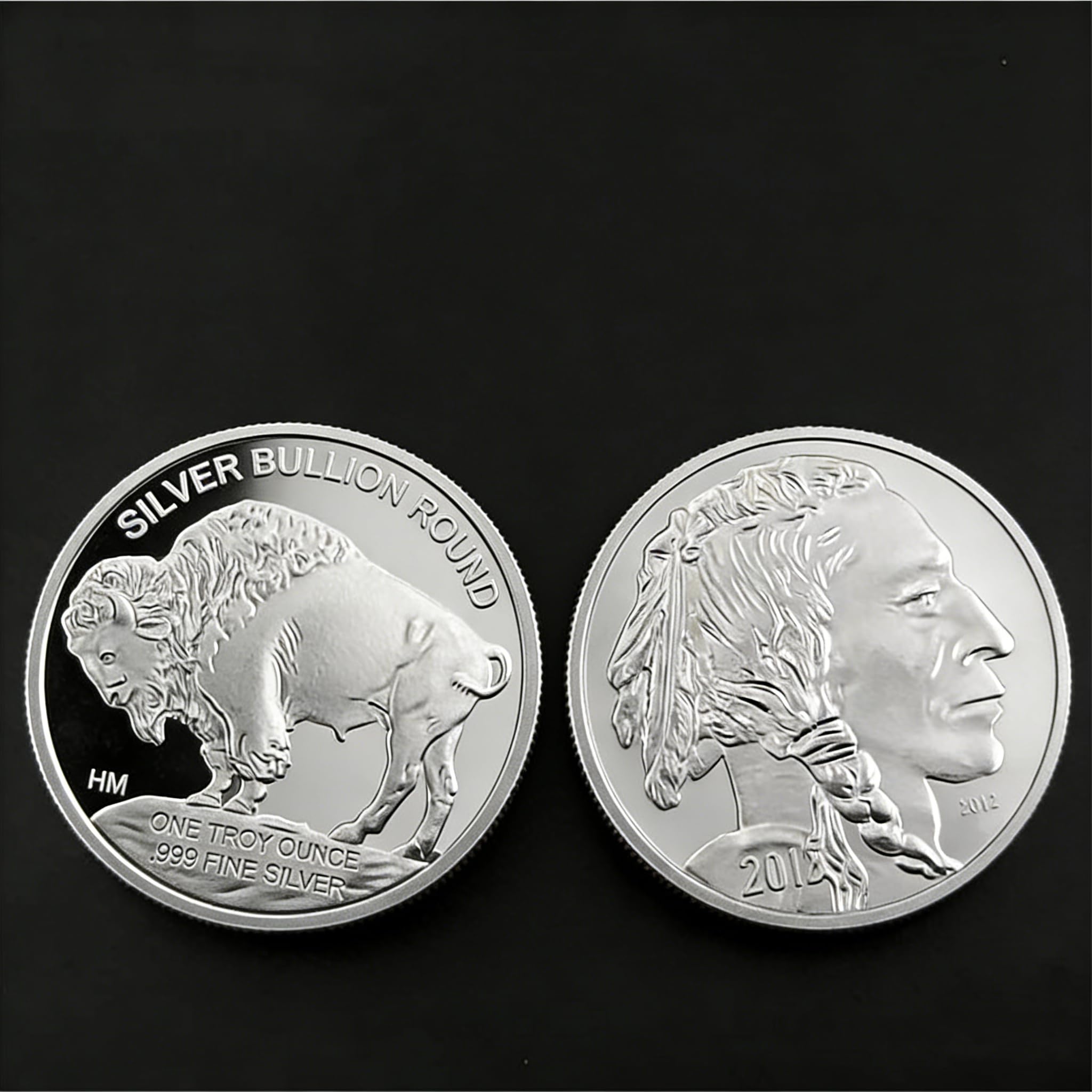 Bzfaoev Silver Commemorative Coins Usa Souvenir Coins 1Oz 2012 Indian/Buffalo Challenge Coins Collectible Gifts